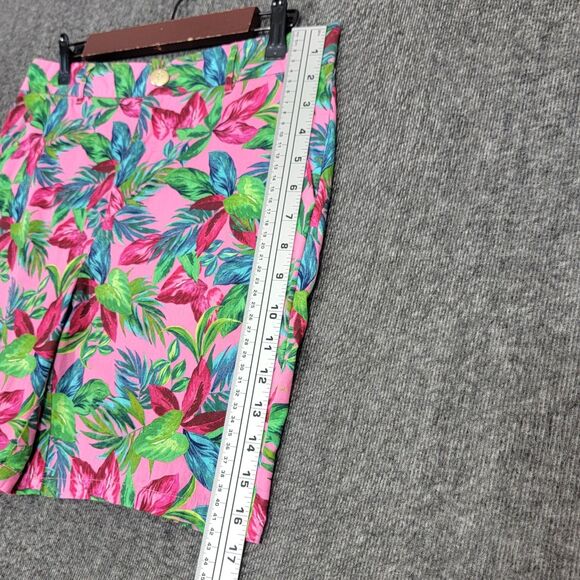 Stella Parker Collection Shorts Womens 8 Pink Floral Print Stretch Cotton - Picture 7 of 12